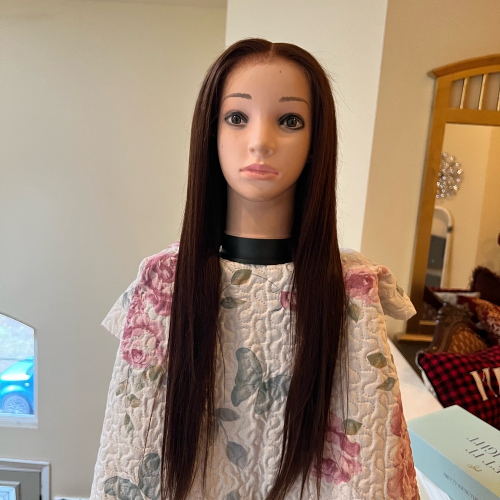 26 inch Sleek chocolate Brown Hair Wig for Women